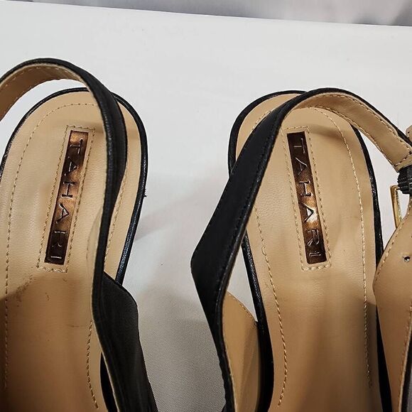 Tahari Size 9 Women's Black Leather Pointy Toe 4" Heel K - Picture 8 of 10